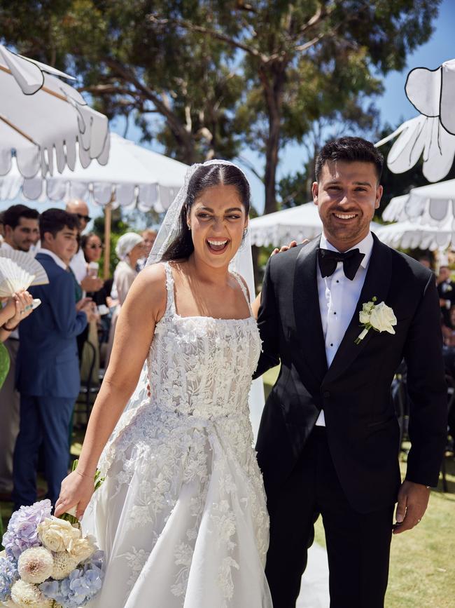 Sara Shahin exchanged vows Jonas Humaidi in the backyard of Dr Shahin’s lavish Burnside property. Picture: Lost in Love Photography