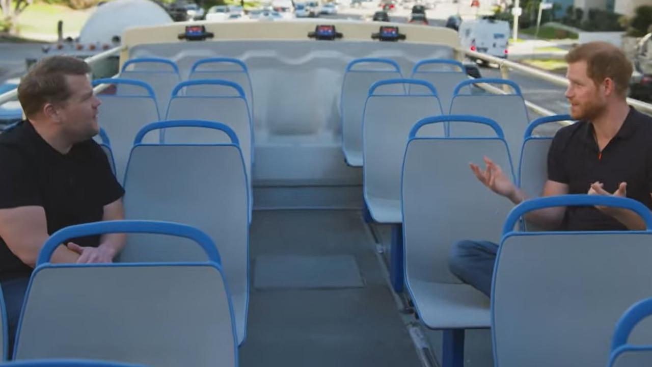 The pair chatted on an open-top bus in Los Angeles.