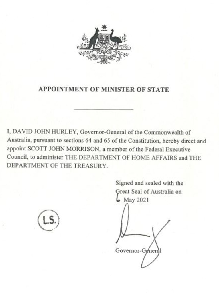 The instruments by which the then Prime Minister, the Hon Scott Morrison MP, was appointed to portfolios other than the Department of the Prime Minister and Cabinet during 2020 and 2021.