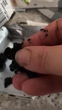 Mum discovered black clumps inside son's juice popper