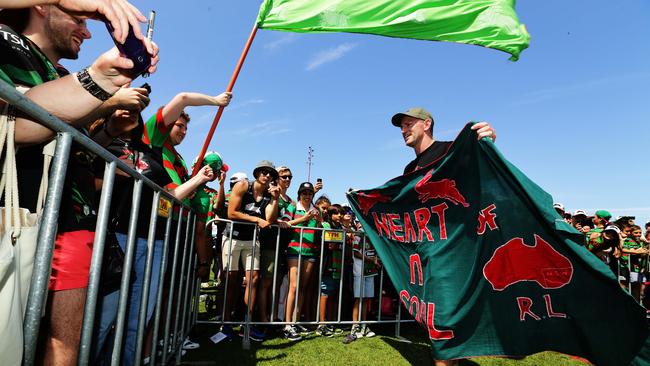 South Sydney Michael Maguire during the South Sydney Fan Day to celebrate the 2014 NRL Premiership at Redfern Oval, Sydney. Pic Brett Costello