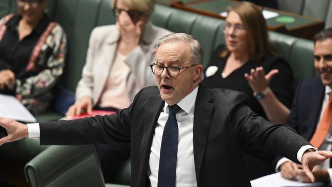 Anthony Albanese during Question Time at Parliament House in Canberra. Picture: NCA NewsWire / Martin Ollman