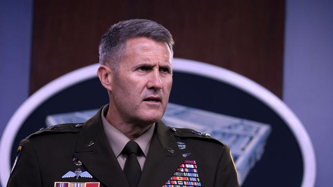 U.S. Army Major General William Taylor, Joint Staff deputy director for regional operations speaks at a press briefing on August 30, 2021 in Arlington, Virginia.