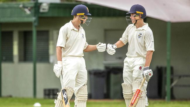 Tomas Philp and Cooper Mackie from Marist College. (AAP Image/Richard Walker)