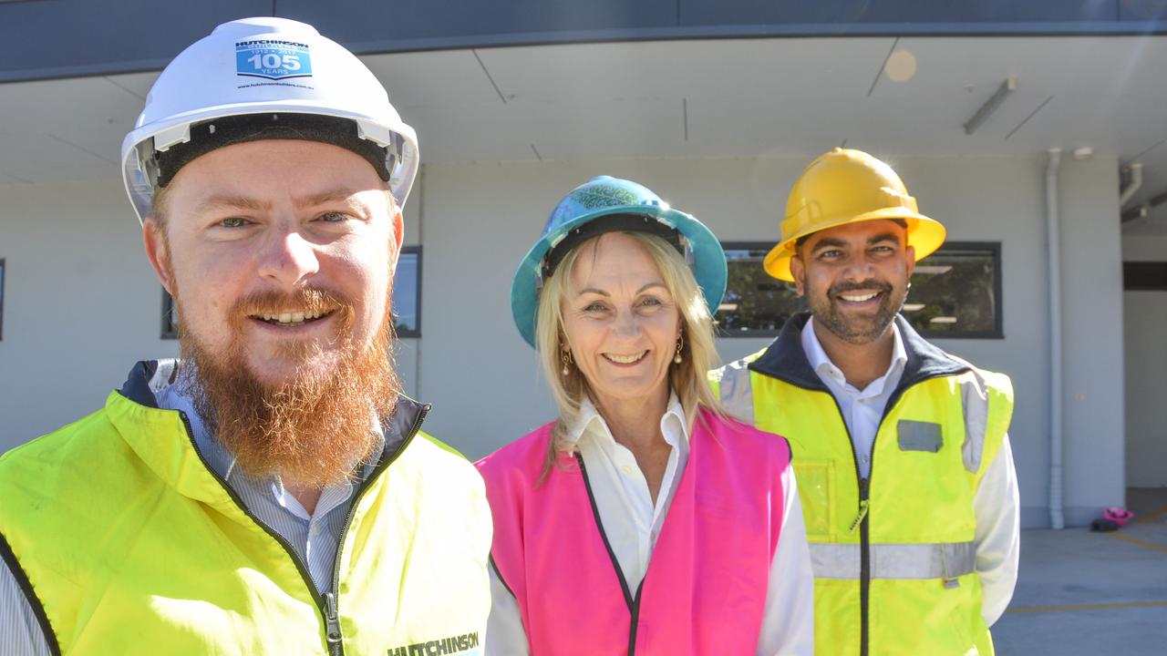 Excited for the start of construction on the new $8m intensive care unit at St Vincent's Hospital Toowoomba are (from left) Hutchinson Builders construction manager Nick Linnan, hospital CEO Kathryn McKeefry and SPC project director Dinesh Chellappa.