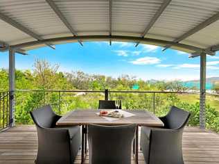 View from the deck to the beach. Picture: Airbnb