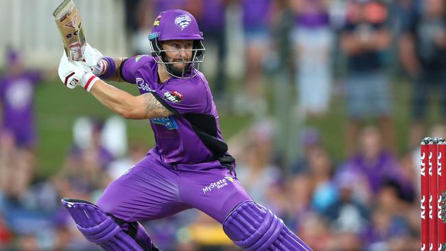 Matthew Wade bats during the Hurricanes v Renegades Big Bash League Match at Blundstone Arena. Picture: SCOTT BARBOUR/GETTY IMAGES