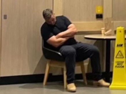 Anthony Seibold having a snooze at Maccas.