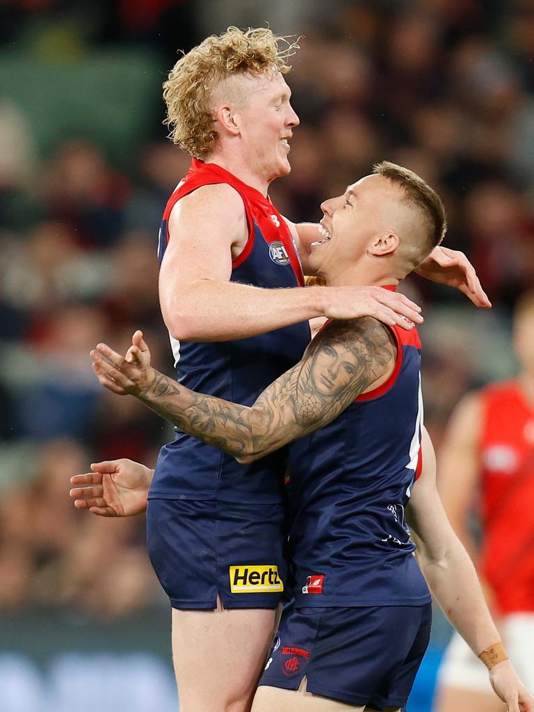 Clayton Oliver was everywhere for the Dees. Picture: Getty Images