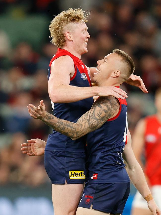 Clayton Oliver was everywhere for the Dees. Picture: Getty Images