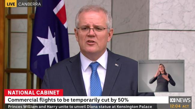 Scott Morrison’s press conference21. Picture: ABC