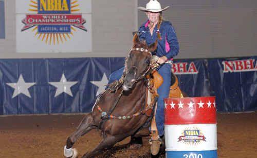 Chelsea Bartlett puts on a show at the Barrel Racing Youth World Championships. Picture: Kenneth Springer