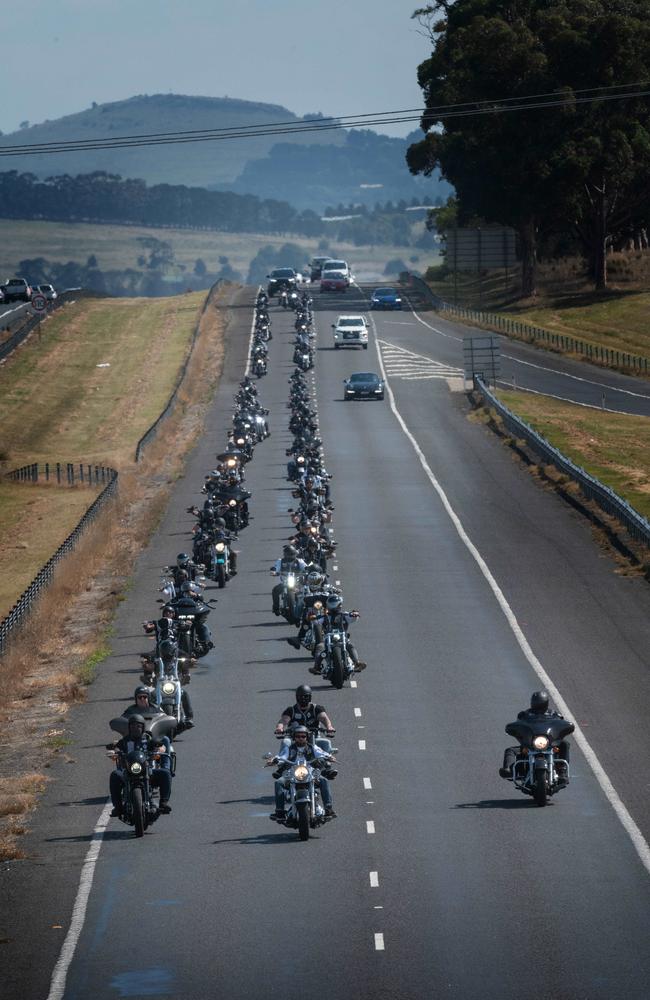 The Mongols stopped for a break at the Calder BP before continuing home. Picture: Tony Gough