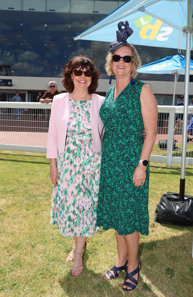 MELBOURNE, AUSTRALIA – OCTOBER 16 2024 Sheryl Jennings and Wendy at the Caulfield Social race day at Caulfield racecourse on Wednesday 16th October, 2024 Picture: Brendan Beckett