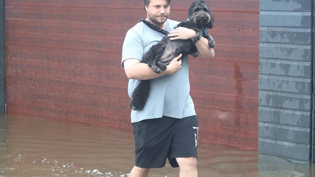 Tali Scott with his dog Bernie. Picture: Annette Dew