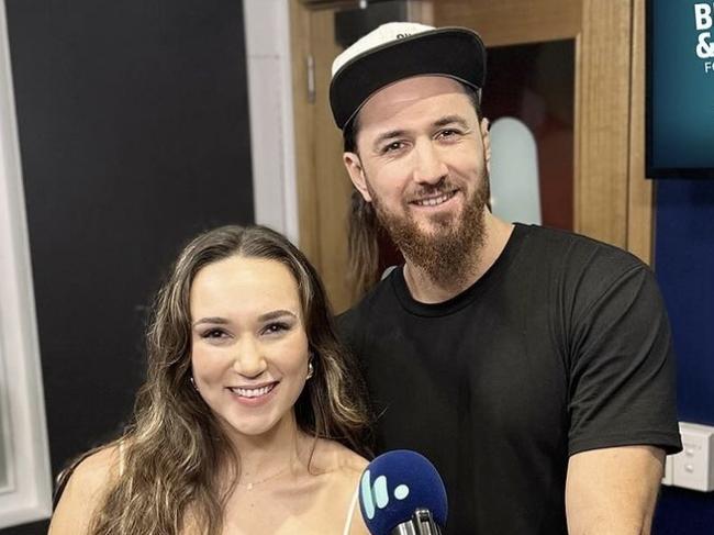 Bronte Langbroek and Danny Lakey on their first day hosting the new Sea FM breakfast show. Picture: Instagram