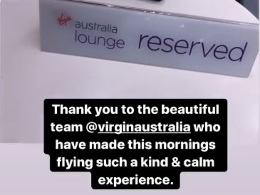 Jess posted about her Virgin Australia flight experience on Instagram.