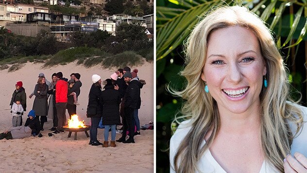 Friends and family of Justine Ruszczyk (right) gathered at Freshwater Beach this morning to mark the two-year anniversary of her death.