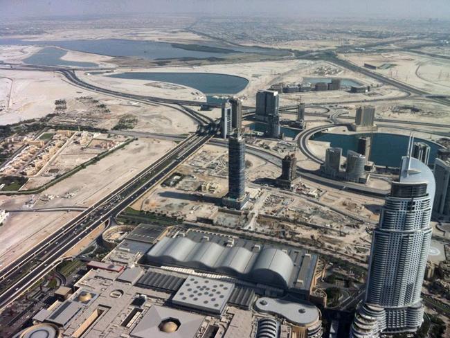 The spectacular view from the Burj Khalifa. Picture: Kate Schneider