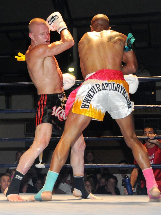 World kickboxing champion Billy "The Kid" Degoumois in action in his world title bout at the PavilionPhoto Craig Warhurst/The Gympie Times