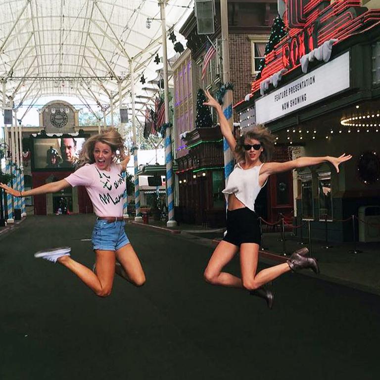 Blake Lively and Taylor Swift at Movie World on the Gold Coast. Picture: Instagram