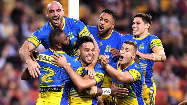But a night of celebration for the Eels. (Bradley Kanaris/Getty Images)