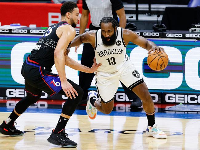 James Harden is yet to suit up for Philadelphia following his trade with former 76ers star Ben Simmons. Photo: Tim Nwachukwu / GETTY IMAGES NORTH AMERICA / AFP.