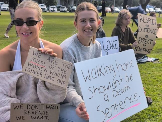Crowds gathered at Pratten Park, Broadbeach to take part in a nationwide rally against violence on Saturday. Picture: Emily Walker