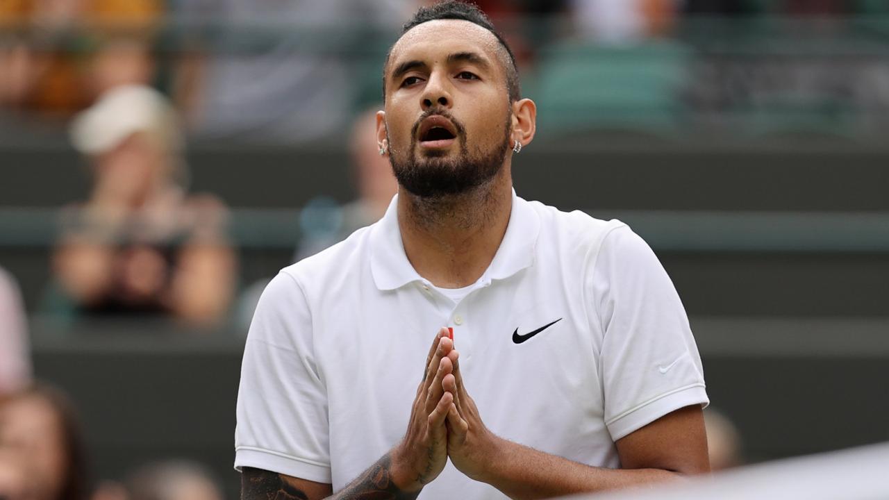 Nick Kyrgios în afara Wimbledon.  (Fotografie de Clive Brunskill / Getty Images)