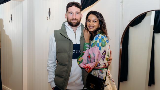 Max Rusinol (left) and Janitha Perera (right) at the One Rundle Trading Co winter fashion showcase. Picture: Supplied