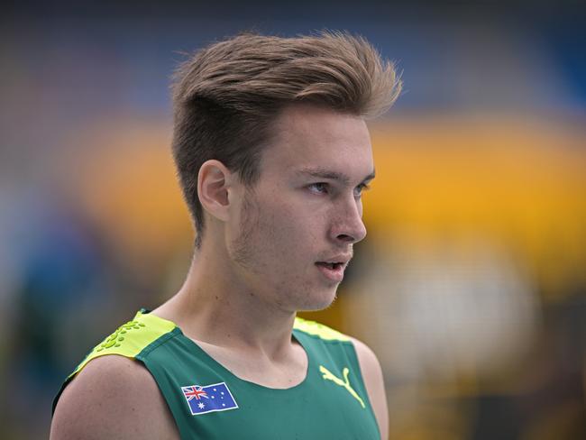 CALI, COLOMBIA - AUGUST 02: Cooper Sherman of Team Australia competes in the Men's 400m qualifying round on day two of the World Athletics U20 Championships Cali 2022 at Pascual Guerrero stadium on August 2, 2022 in Cali, Colombia. (Photo by Pedro Vilela/Getty Images)