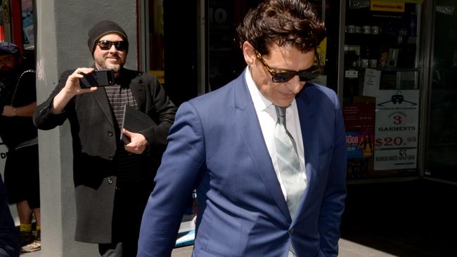 Vince Colosimo leaves the Melbourne Magistrates' Court. Picture: Andrew Henshaw