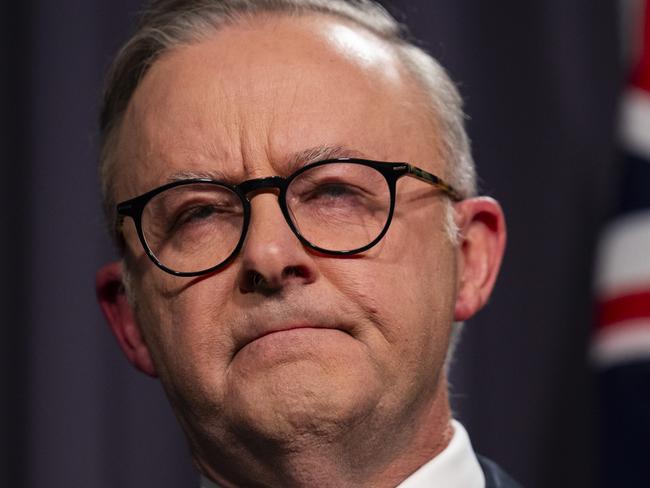 CANBERRA, AUSTRALIA, NewsWire Photos. OCTOBER 14, 2023: The Prime Minister Anthony Albanese and Linda Linda Burney hold a press conference after the Voice to Parliament was defeated in the referendum at Parliament House in Canberra VOICEREF23. Picture: NCA NewsWire / Martin Ollman