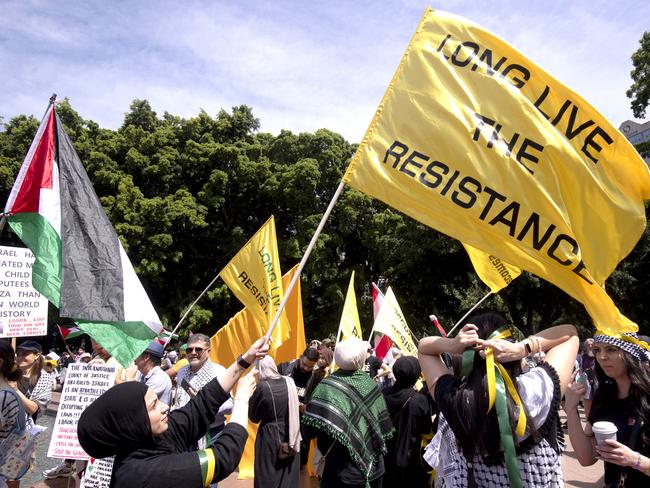 Anti -War protesters take to the street of Sydney .Picture: Jeremy Piper