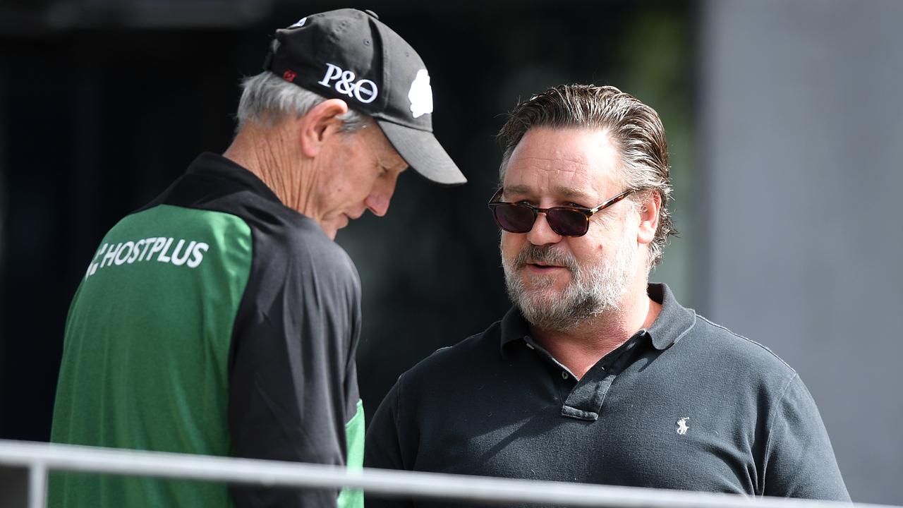 Wayne Bennett and Russell Crowe.