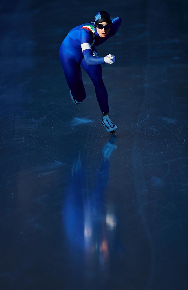 Manuel Ghiotto competes in the ISU Junior World Cup Speed Skating in Trento, Italy. Picture: Joosep Martinson/Getty Images