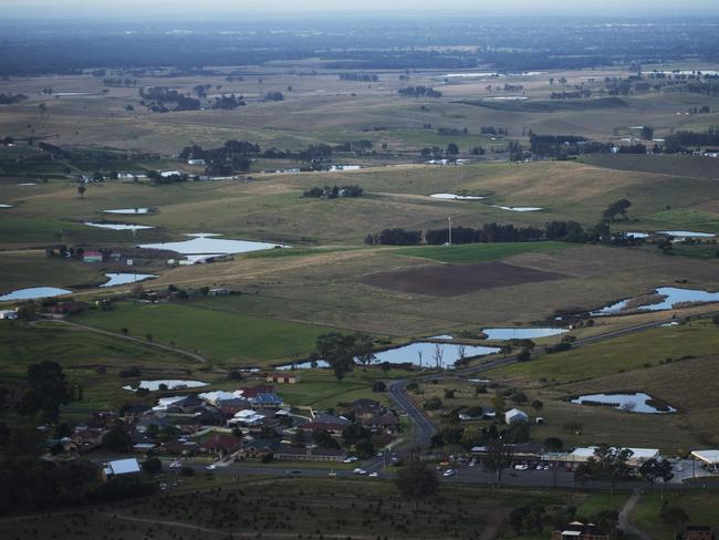 Aerial photographs of the proposed Badgerys Creek airport site in western Sydney. Picture: Rohan Kelly