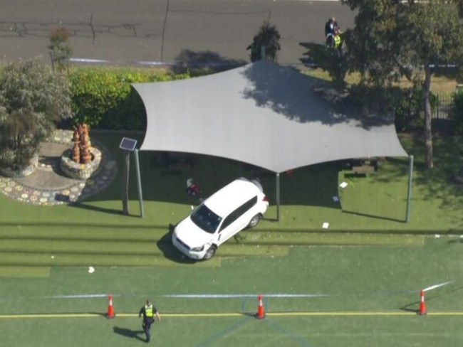 Horror as car crashes into primary school