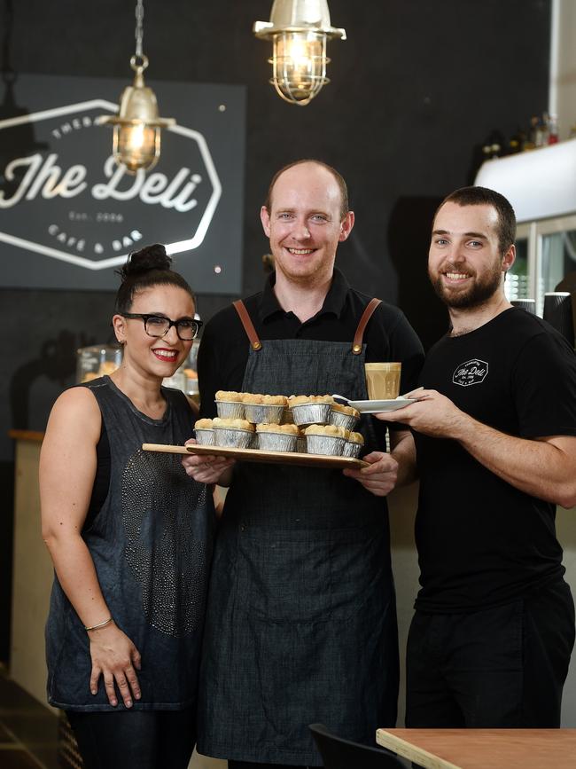 Zoi Kokoti, Stephen Lowery and Paul Hnoudis at The Deli.