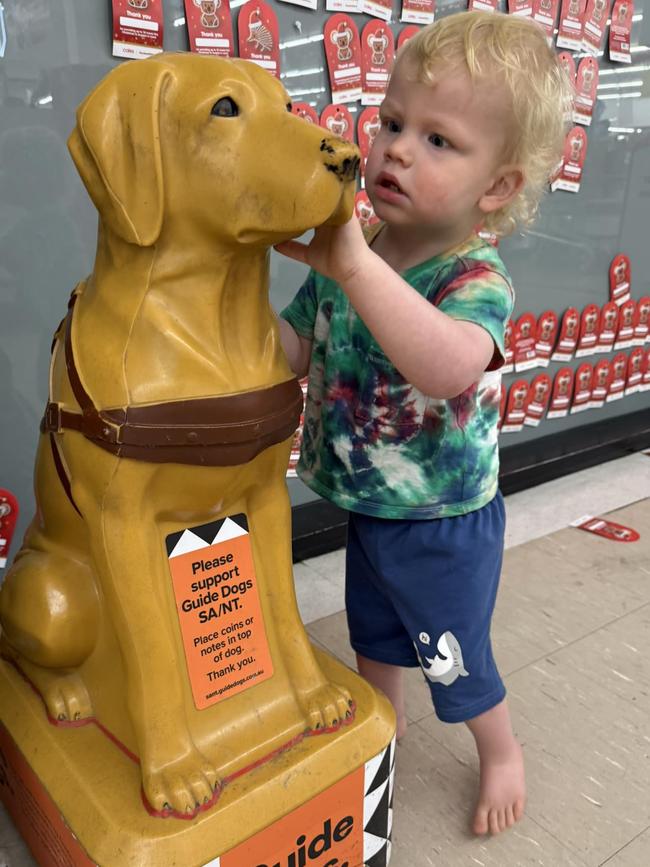 Mr Vennix met Ms Fuller after he spotted her son Issac playing with a Guide dog donation box in a Coles store. Picture: Facebook