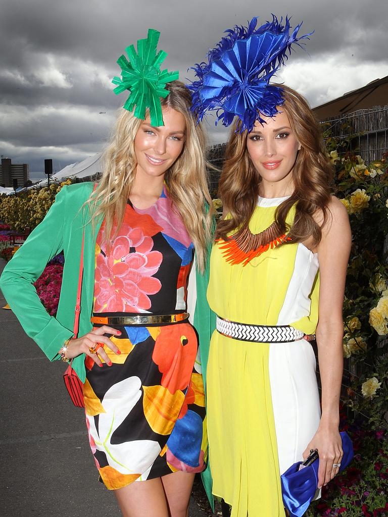 2011 Melbourne Cup. Flemington. Socials. Jennifer Hawkins and Rebecca Judd.