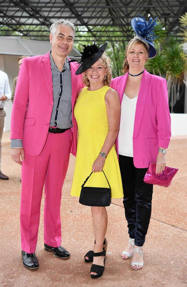 Jeff Crawford, Karen Faa and Charm Crawford at Melbourne Cup Race Day, Caloundra. Picture: Patrick Woods.