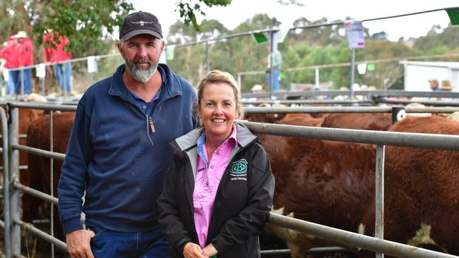 Simon and Sonya Lawlor from Omeo cannot fathom why cattle prices have fallen as far as they have.