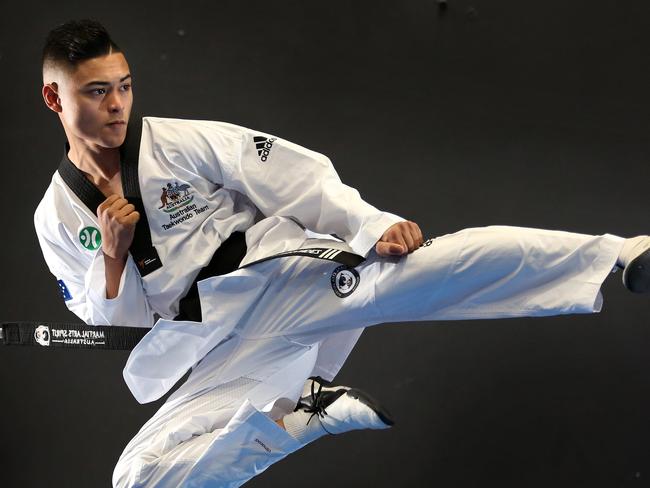 LIVERPOOL LEADER/AAP. Tristan Jet Fernandez(18) poses for photos at Prestons, Saturday, 14th September 2019. Tristan competes in martial arts and has won a gold medal at the Australian National Championships and the Oceania Championships. (AAP IMAGE / Robert Pozo)