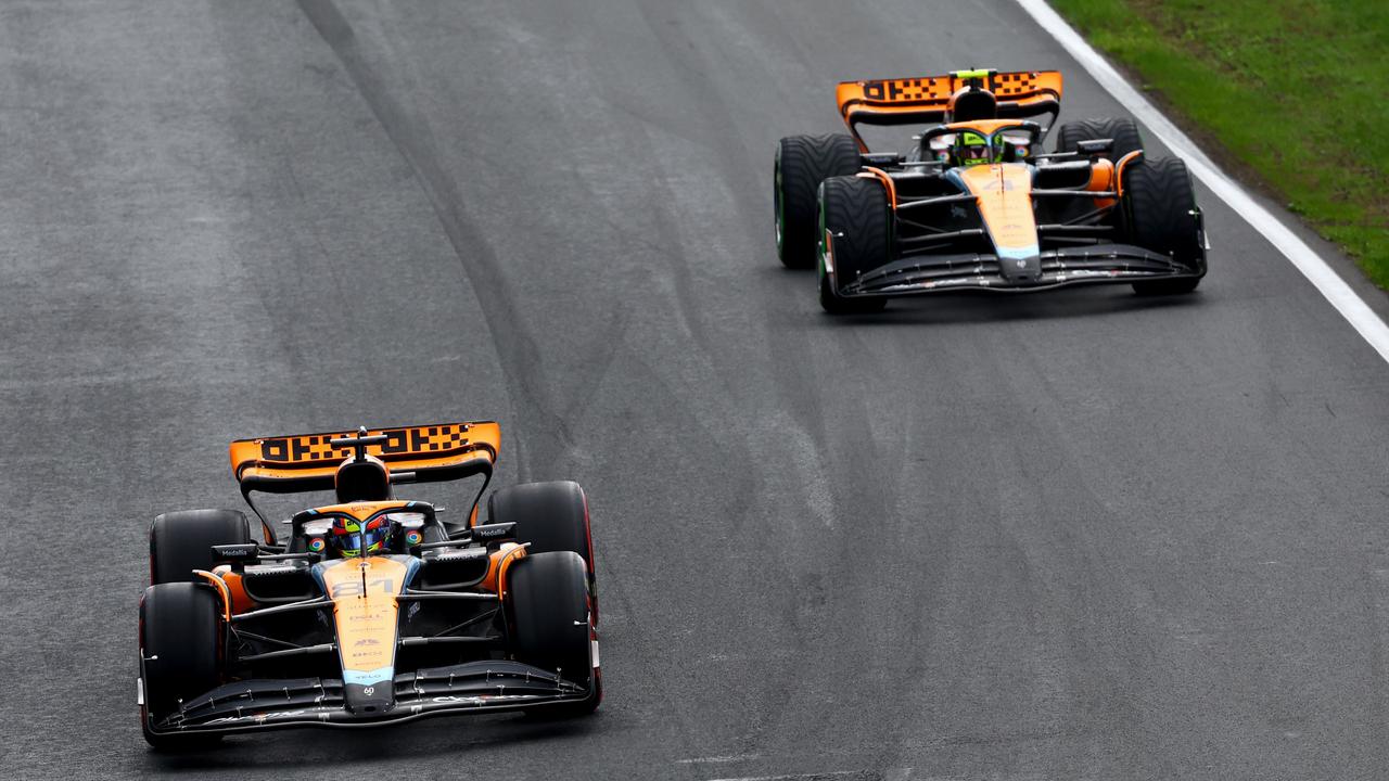 The McLarens were close together at the Italian Grand Prix. (Photo by Mark Thompson/Getty Images)