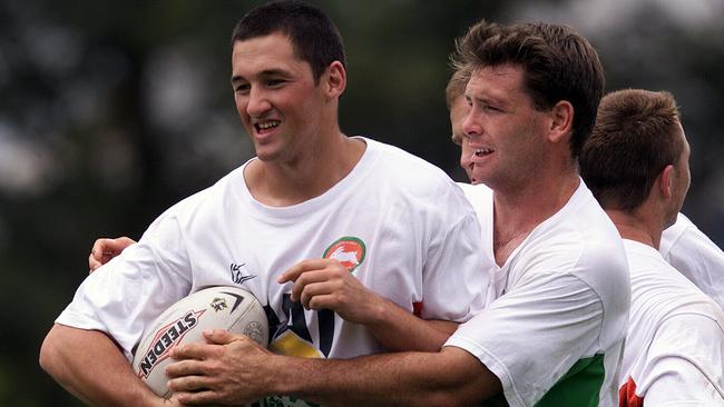 Wes Maas in 2002 for the Rabbitohs. Picture: Scott Barbour/ALLSPORT