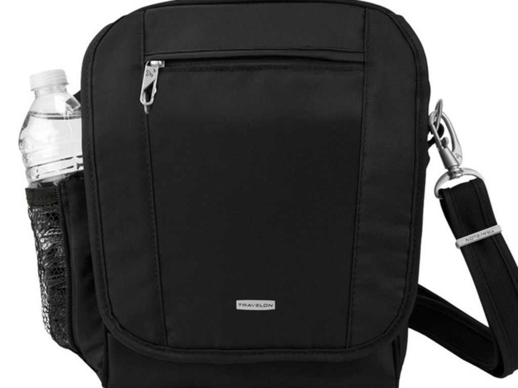 <p><b>TRAVELON &mdash; ANTI-THEFT TOUR BAG, $139</b> As well as slash straps,<a href="https://myer.sjv.io/c/1325532/1279730/15706?subId1=ESC--evergreen--&amp;u=https%3A%2F%2Fwww.myer.com.au%2Fc%2Ftravel-tech%2Fbags-travel-accessories%2Fbackpacks-casual-luggage" target="_blank" rel="noopener"> this bag </a>goes one better by offering the same anti-cut protection to its front and rear pockets. A padded iPad compartment, passport slots, and zippered mesh expansion pockets to hold a bottle of water are also well thought out features.</p>