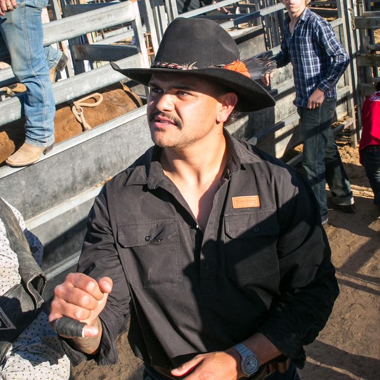 Latrell Mitchell at a rodeo event at Brewarrina. Picture supplied