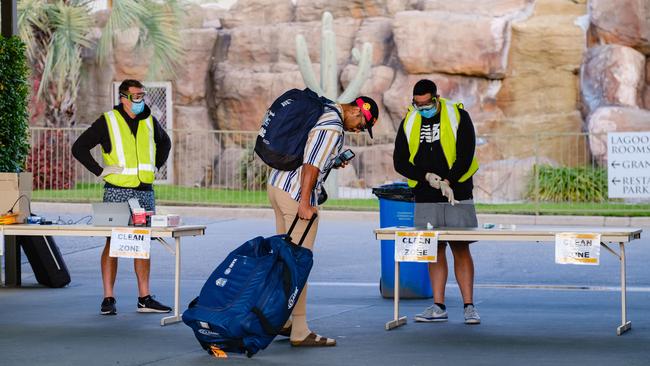 Josh Addo-Carr arrives at the Quality Resort Siesta in Albury on Tuesday. Picture: AAP Image/Simon Dallinger