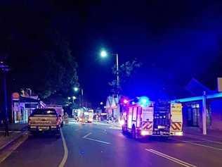 NSW Fire & Rescue Alstonville crews at the scene of the business fire in Main St in November last year.